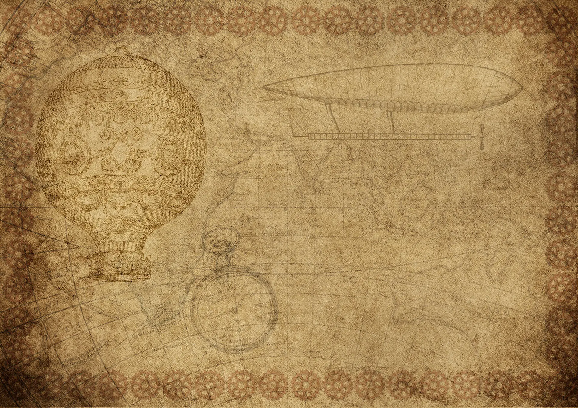 Eine Zeichnung von Leonardo da Vinci mit einem Heißluftballon und einem Zeppelin
